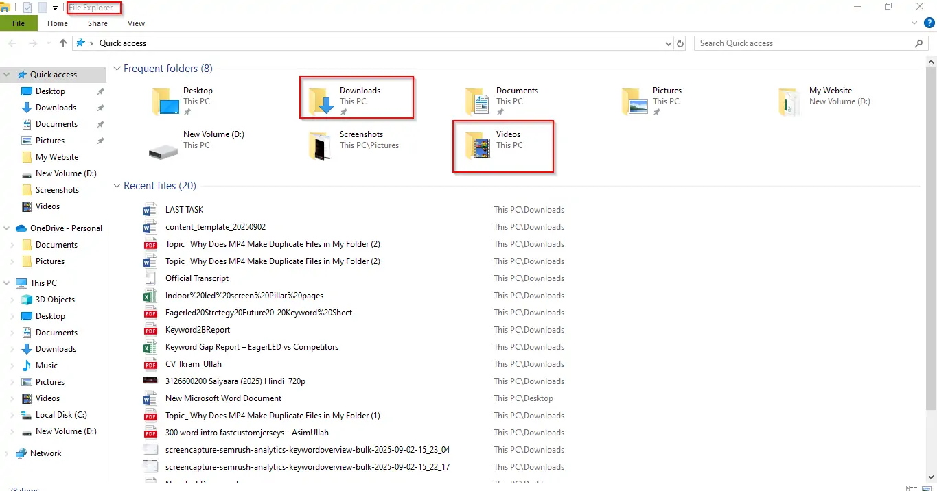 เปิดโฟลเดอร์ที่มีไฟล์ MP4 ของคุณ